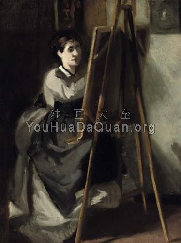 La jeune eleve, Portrait of Sister as Artist - 伊娃·冈萨雷斯